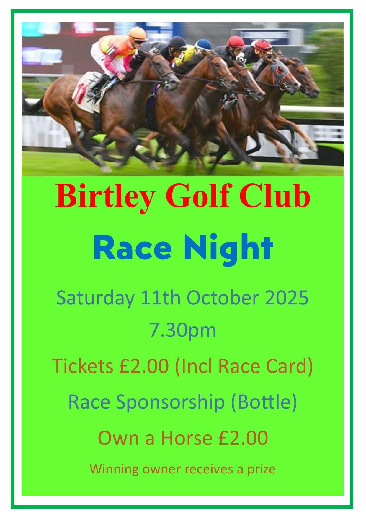 Race Night Poster